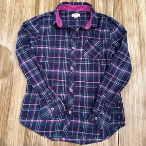 Cat & Jack girls long sleeve button up shirt size Large (10/12)